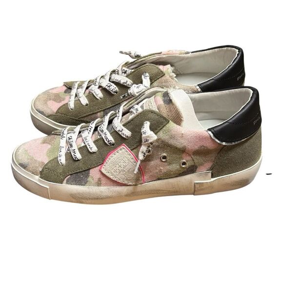PHILIPPE MODEL Paris X Sneaker in camouflage green and pink NWB Size 36/6 - Picture 6 of 14